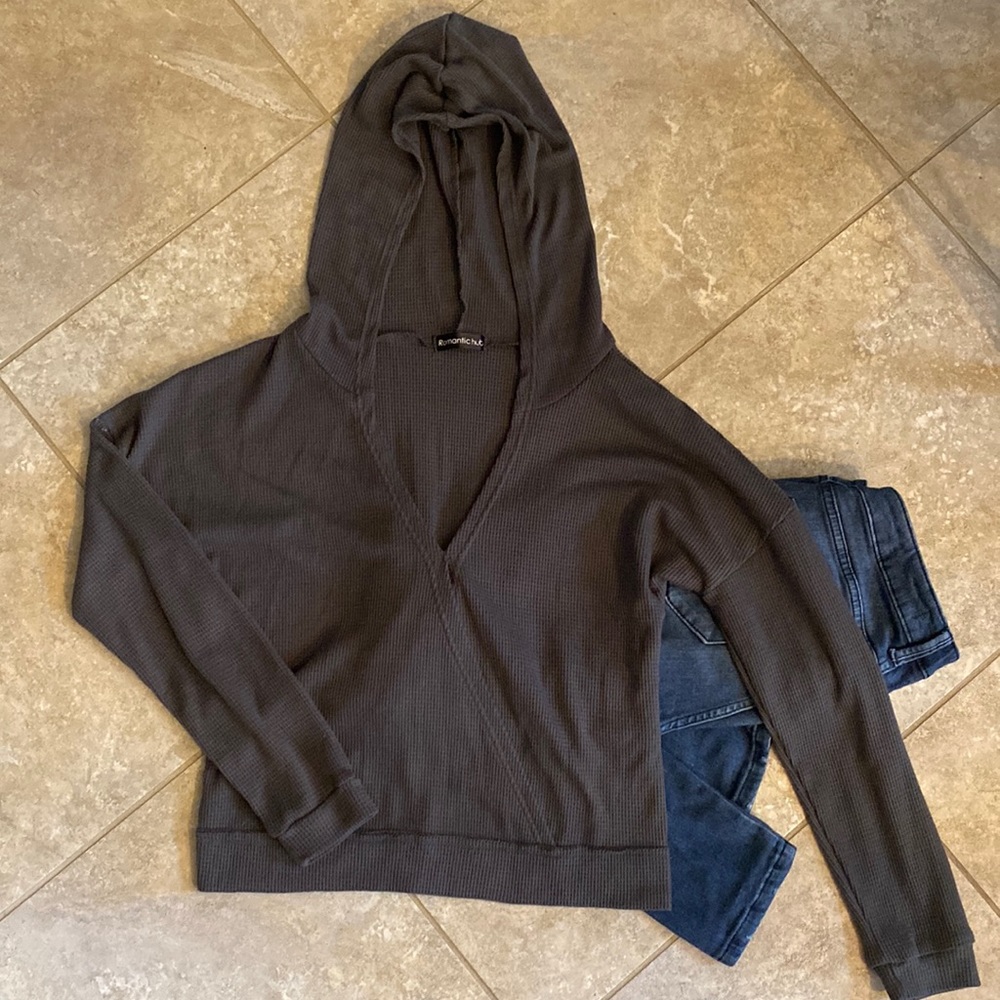 Faux Wrap Hoodie